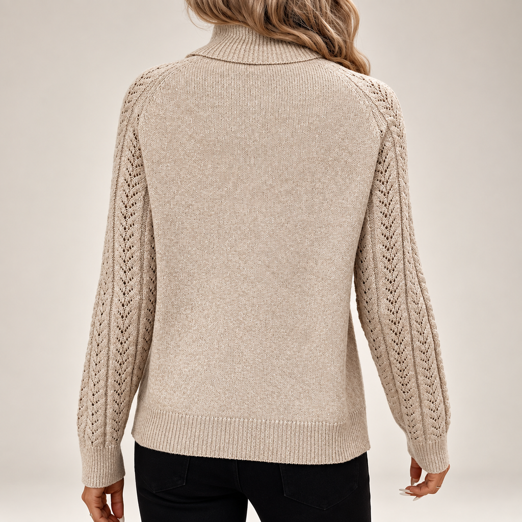 Camille Women’s Lace-Knit Turtleneck Sweater