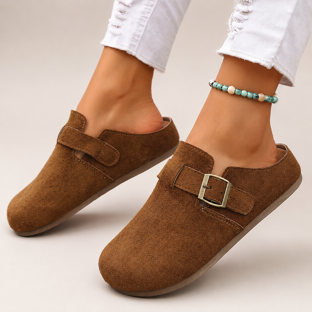 Avery Women’s Buckle Strap Slip-On Clog Mules