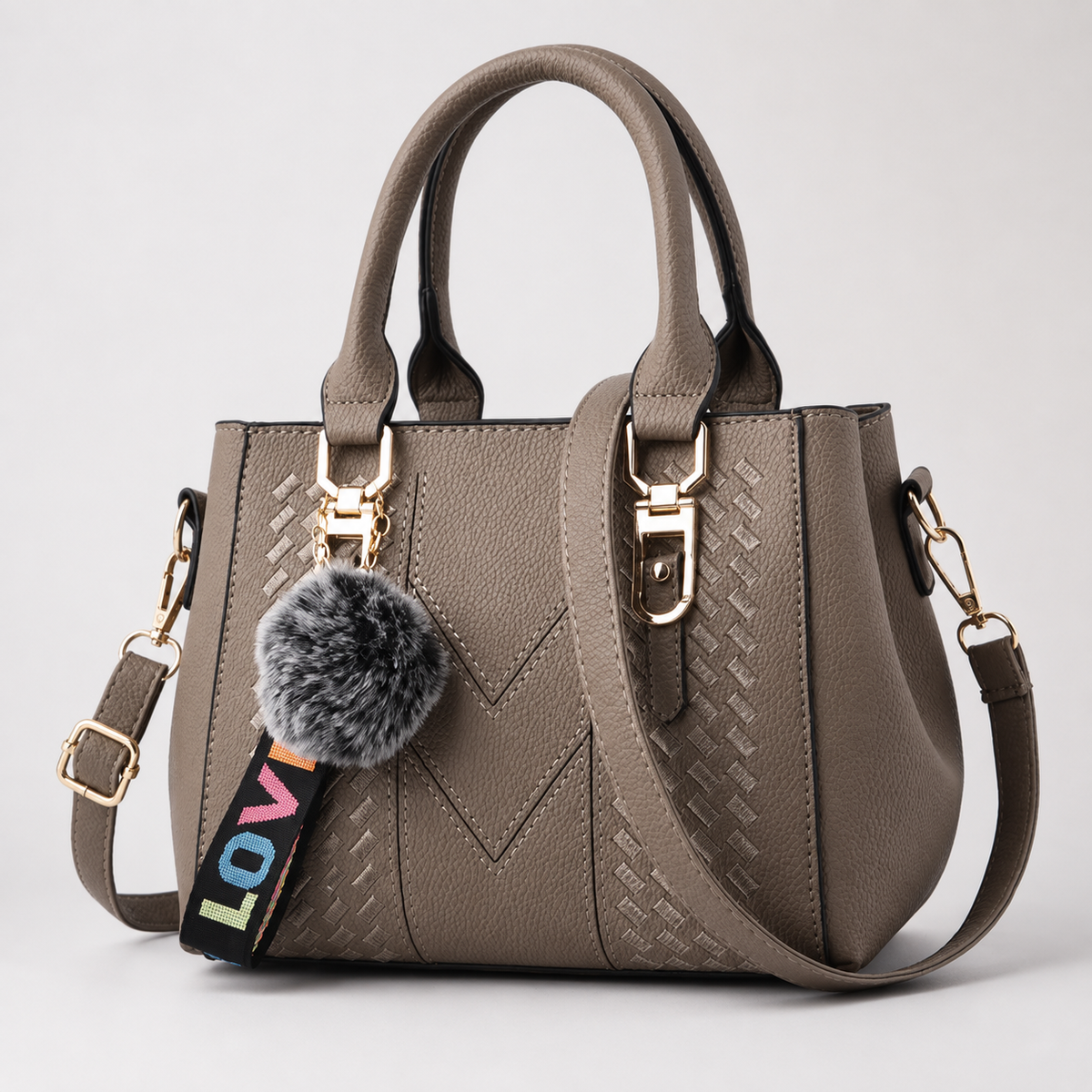 Adeline Women’s Structured Satchel Handbag with Top Handles and Shoulder Strap