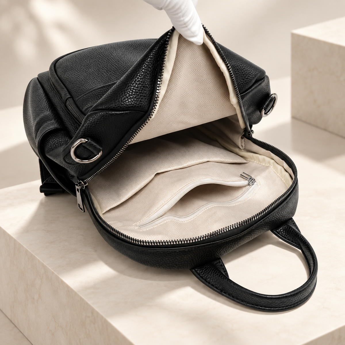 Rosalie Women’s Convertible Backpack Purse – Pebbled Crossbody Shoulder Bag