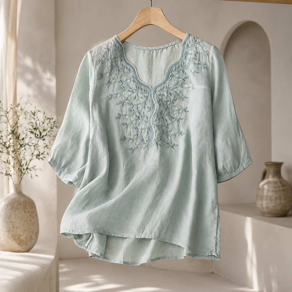 Elodie Floral Embroidered Blouse for Women
