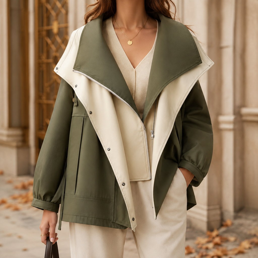 Amelia Women's Two-Tone Drape Windbreaker