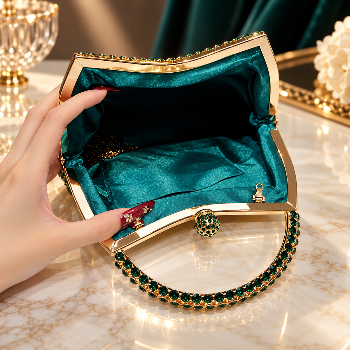 Celeste Crystal Evening Clutch Bag