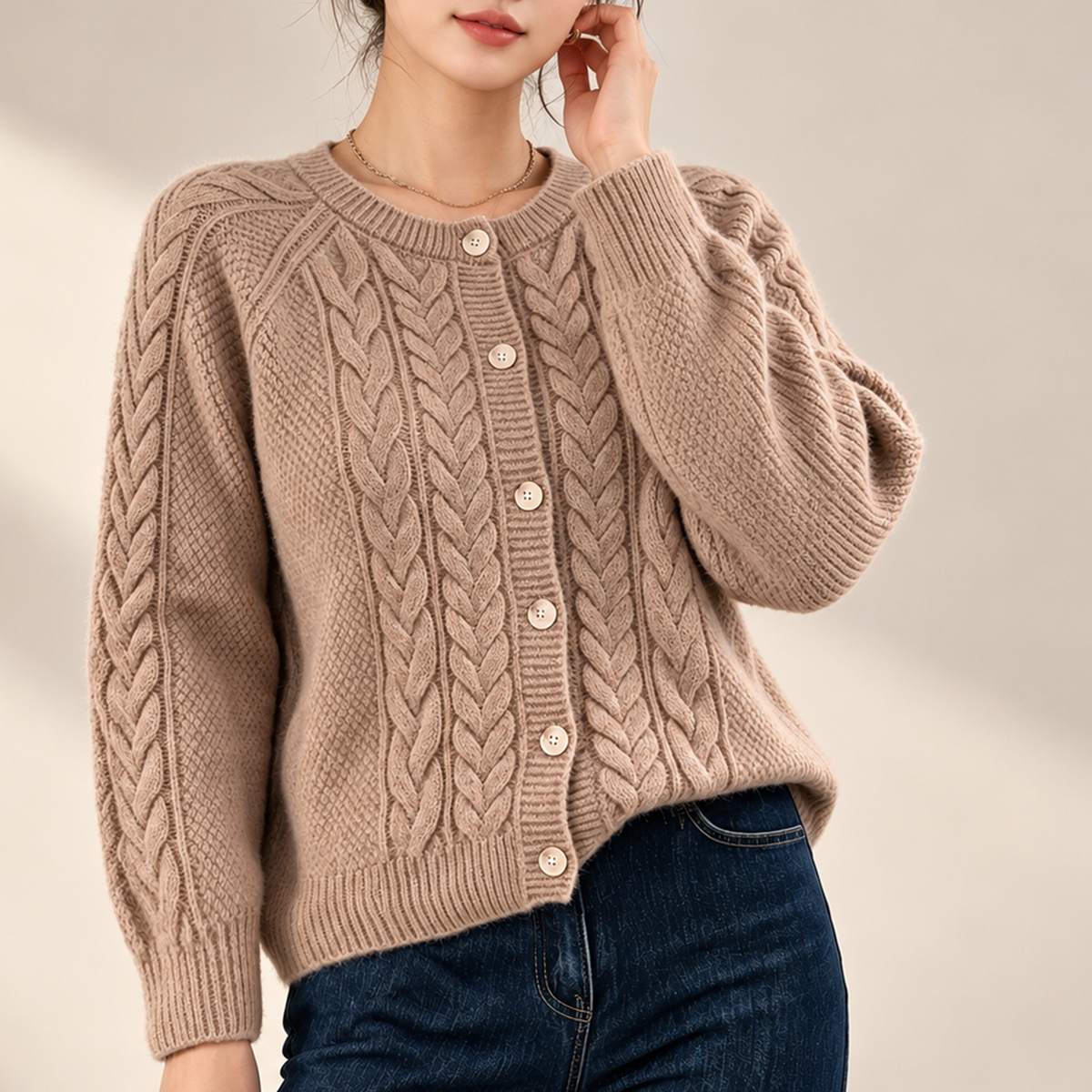 Sienna Cable Knit Button Cardigan