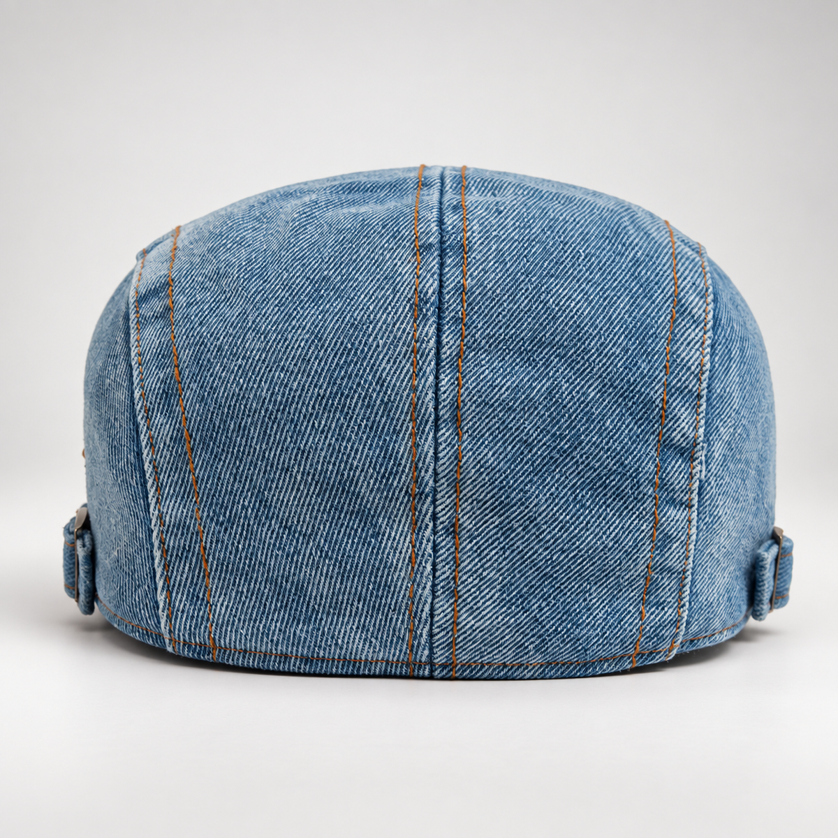 Hudson Denim Flat Cap with Adjustable Buckle