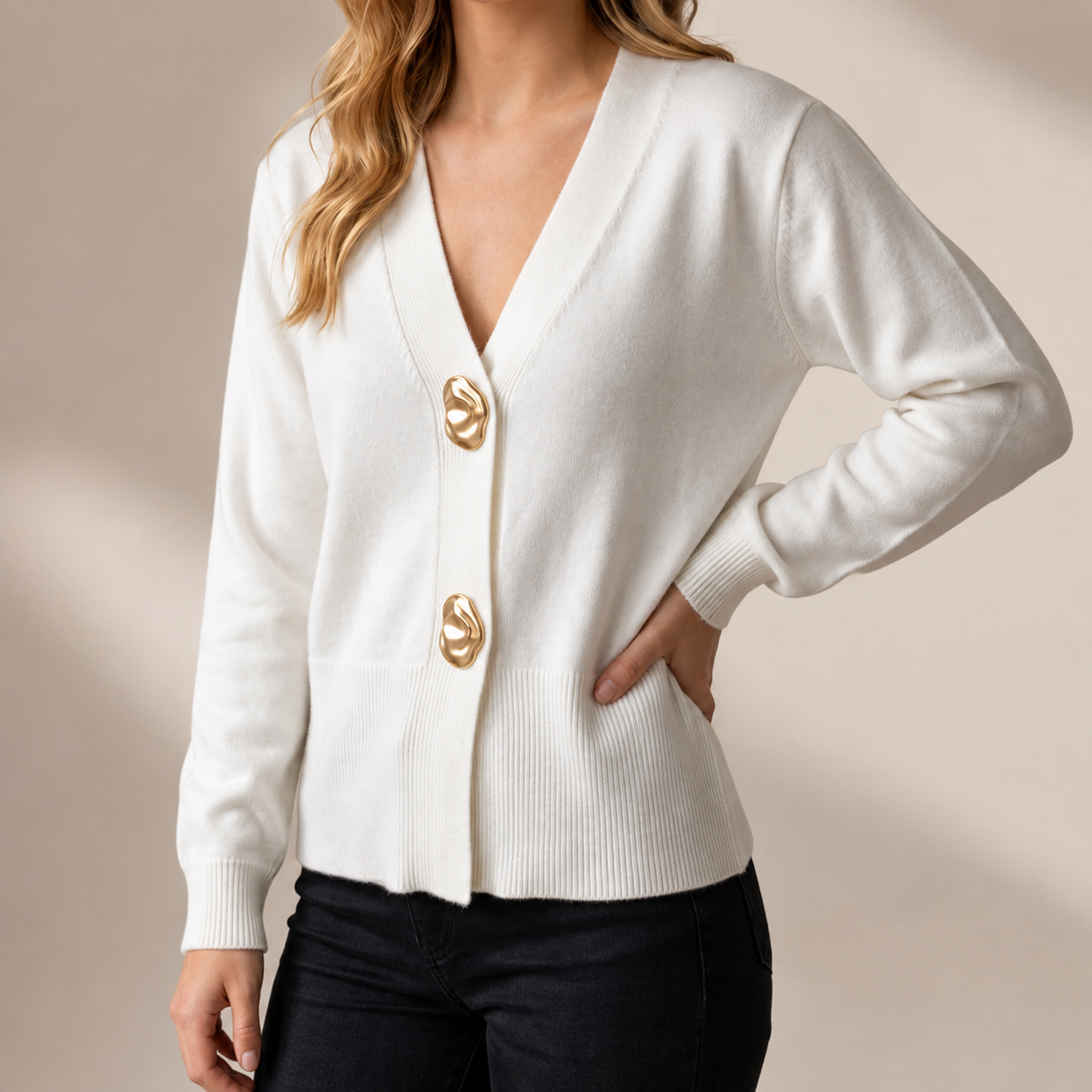 Claudette V-Neck Cardigan – Women’s Knit Sweater