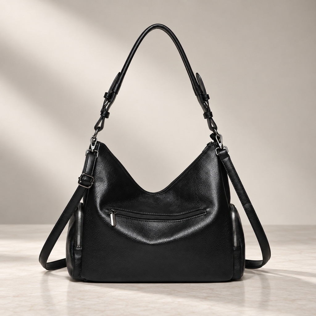 Lucienne Women’s Hobo Shoulder Bag – Slouchy Crossbody Handbag with Side Zip Pockets