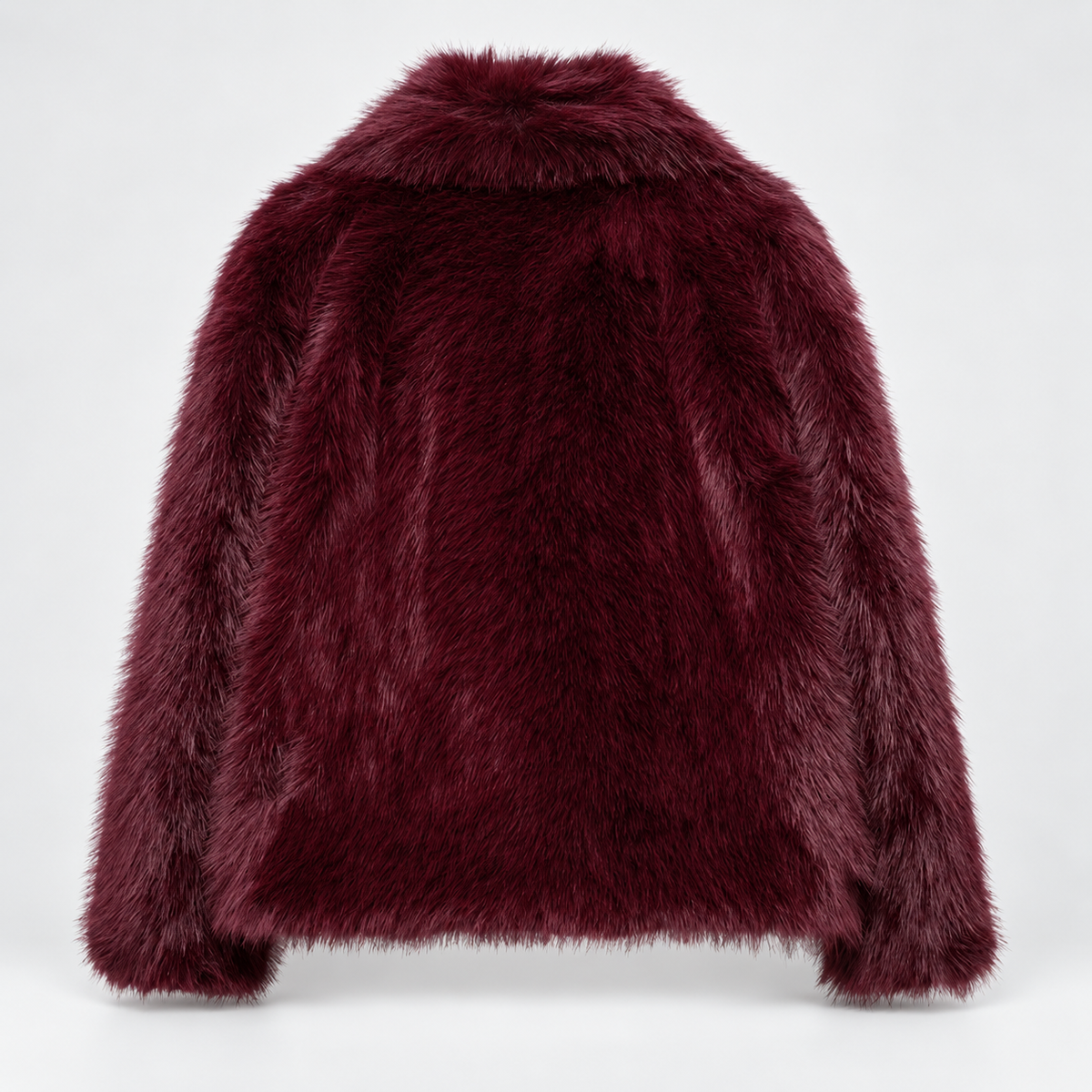 Elodie Women’s Plush Fur Cropped Jacket with Oversized Shawl Collar