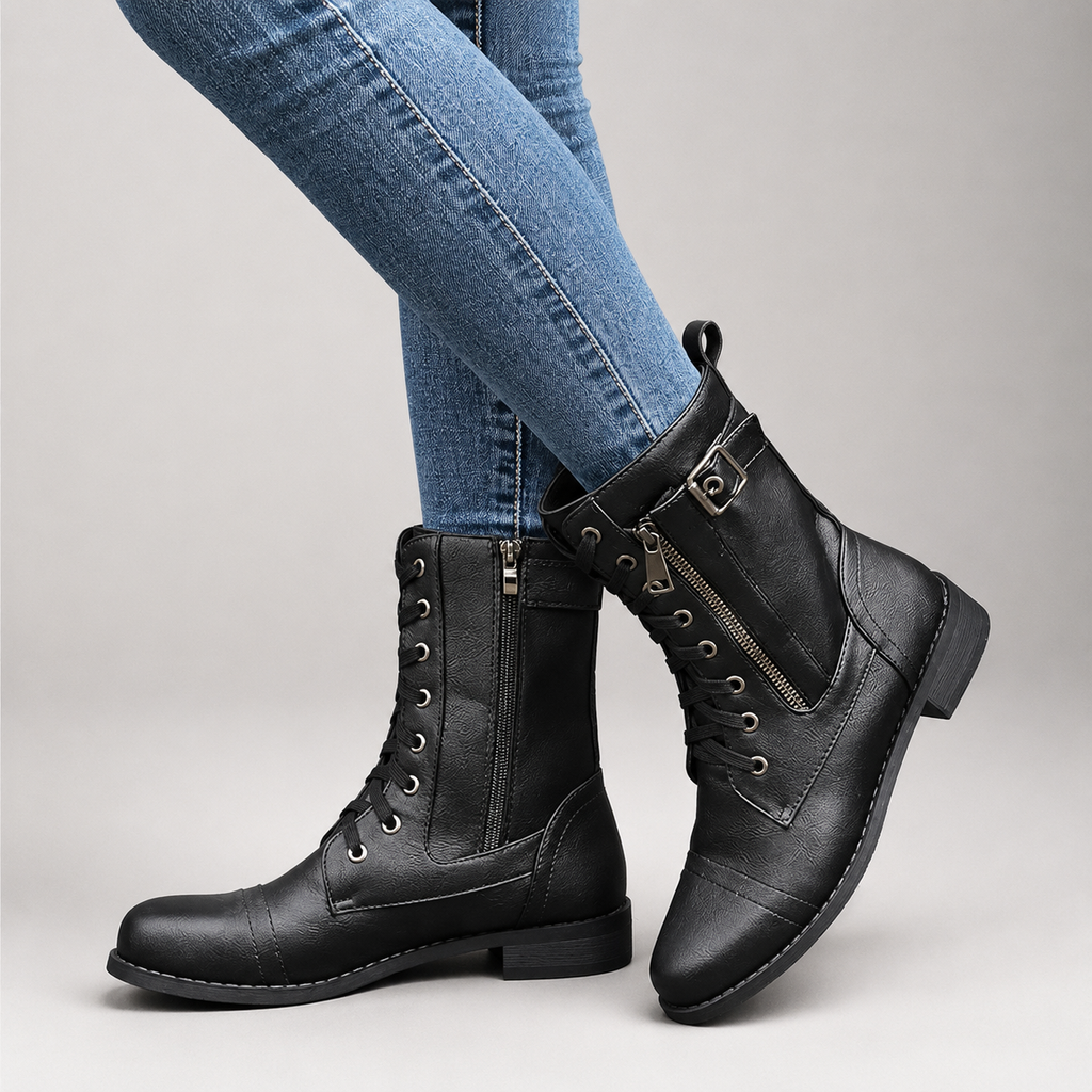 Brielle Women’s Lace-Up Boots with Side Zipper