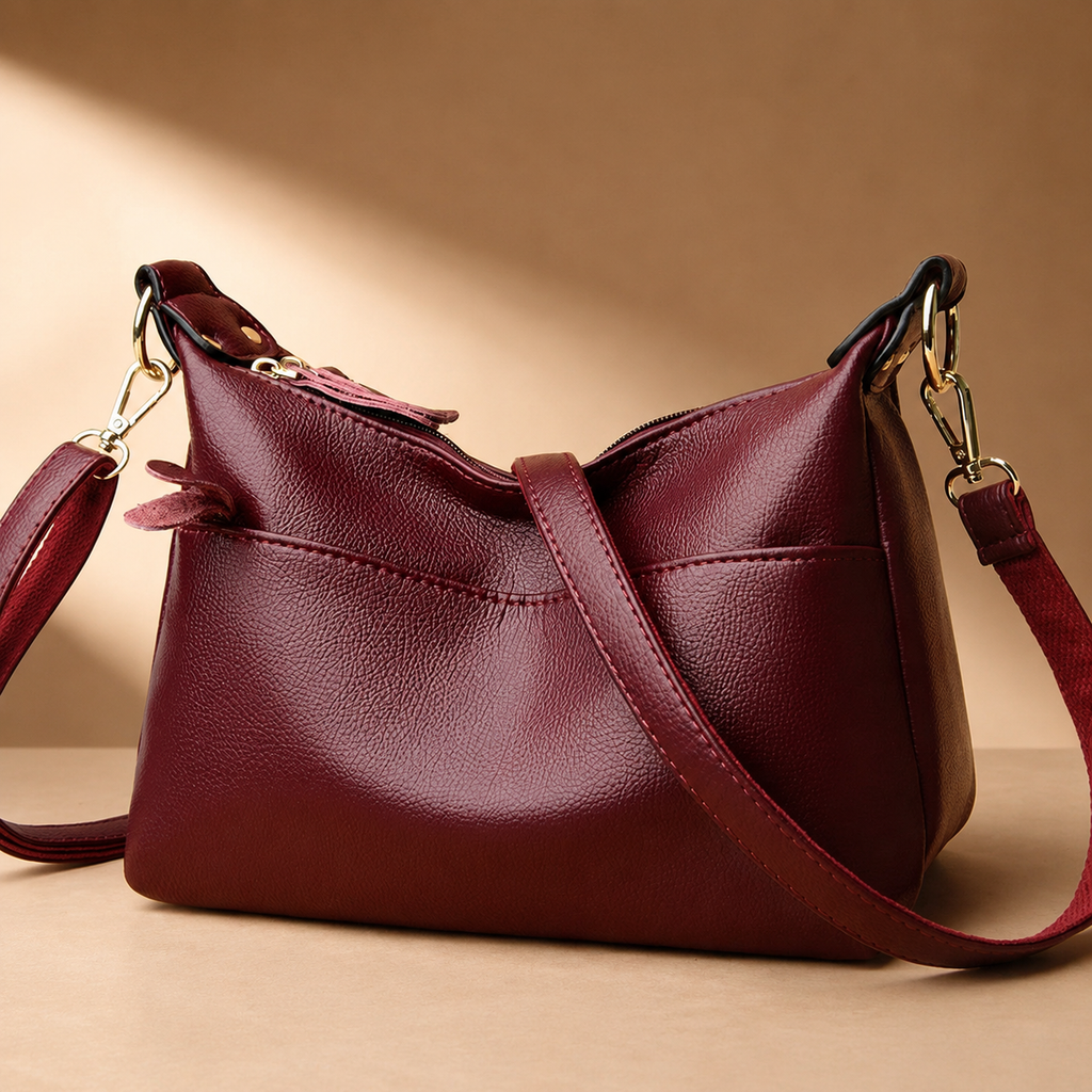 Camille Shoulder Bag – Pebbled Crossbody Hobo Purse with Adjustable Strap & Top Handle