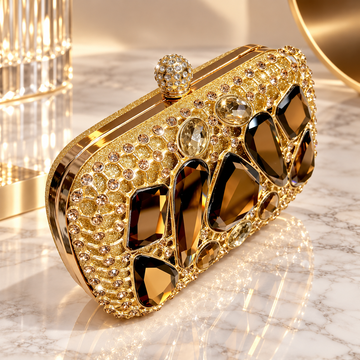 Camille Crystal Gem Evening Clutch