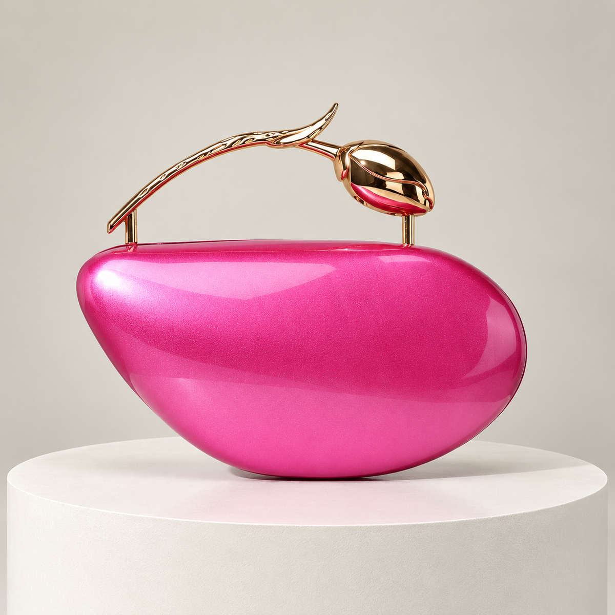 Celeste Women’s Sculptural Floral Handle Evening Clutch Bag