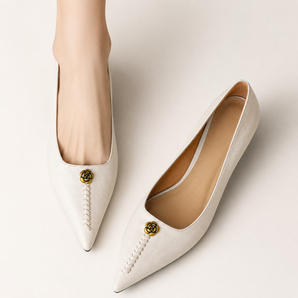 Elena Women’s Genuine Leather Pointed-Toe Pumps