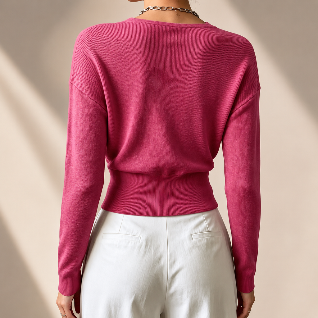 Harper Women’s Ribbed Wrap-Front V-Neck Sweater