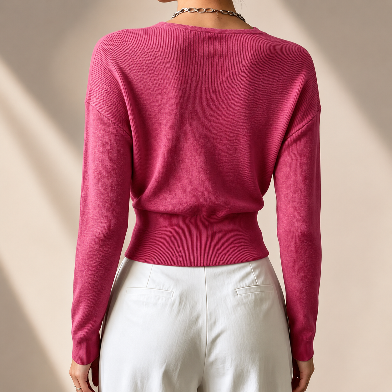 Harper Women’s Ribbed Wrap-Front V-Neck Sweater