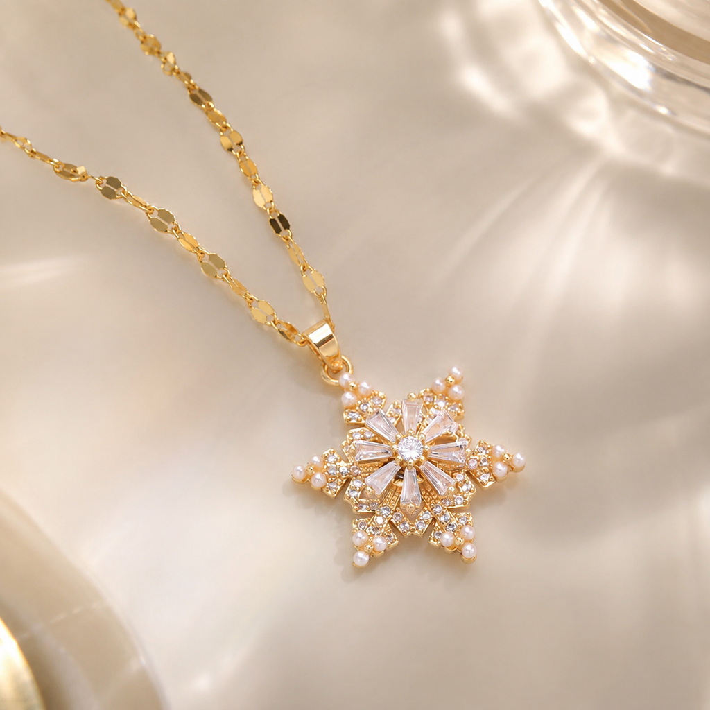 Vivienne Crystal Snowflake Pendant Necklace