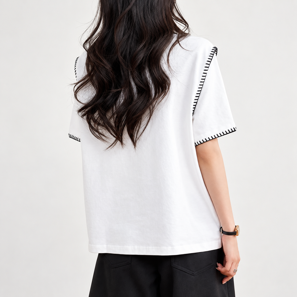 Lucia Contrast Stitch Short Sleeve T-Shirt