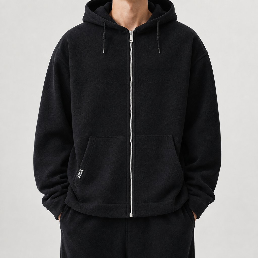 Bennett Men’s Full-Zip Hooded Fleece Jacket with Front Pockets