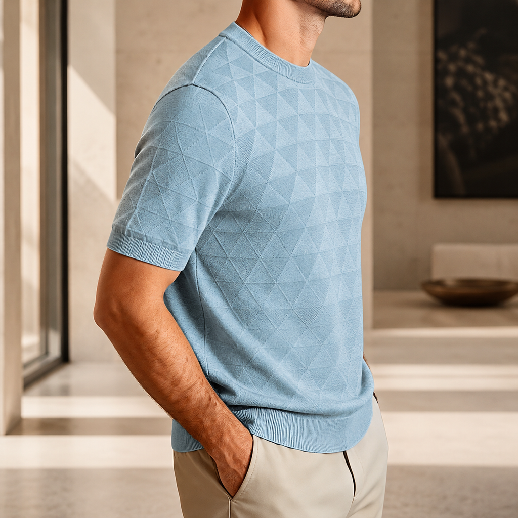 Matteo Men’s Textured Short Sleeve Knit Shirt