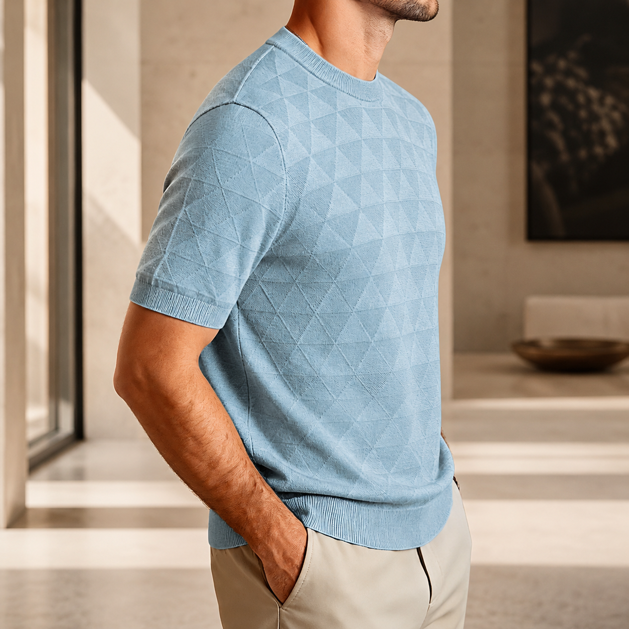 Matteo Men’s Textured Short Sleeve Knit Shirt
