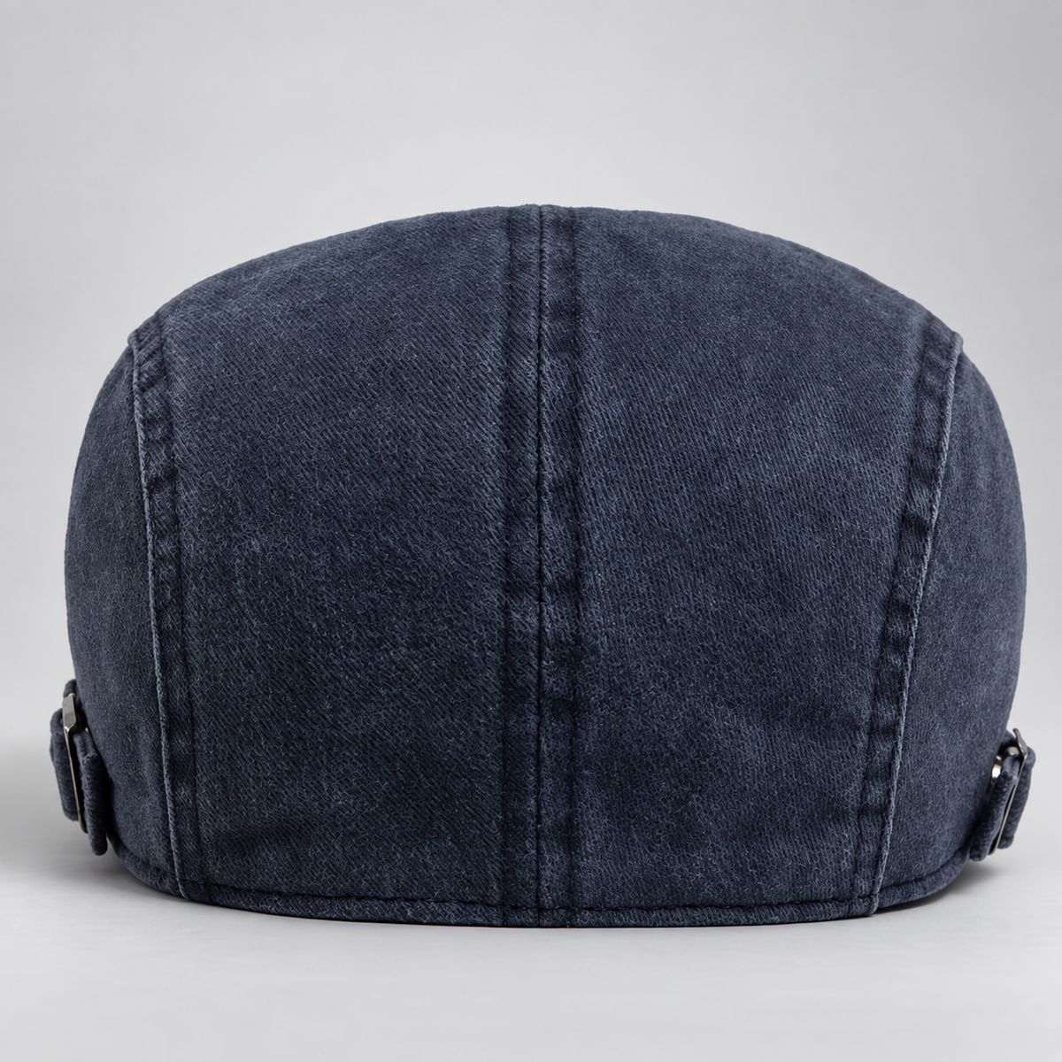 Alistair Washed Stripe Flat Cap with Adjustable Buckle