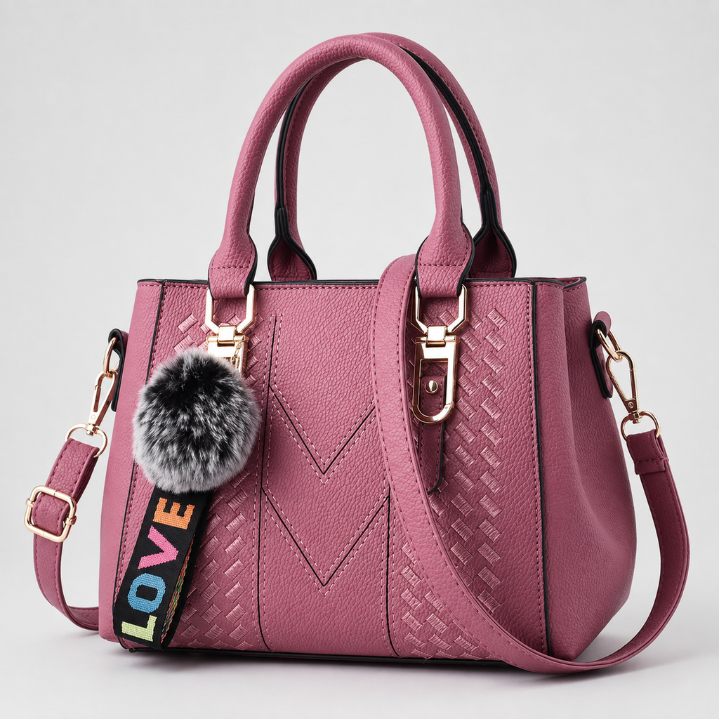 Adeline Women’s Structured Satchel Handbag with Top Handles and Shoulder Strap