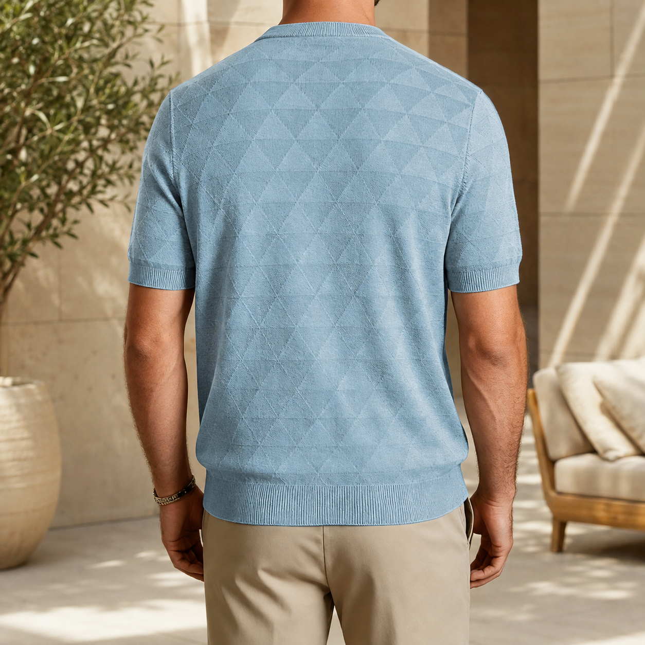 Matteo Men’s Textured Short Sleeve Knit Shirt