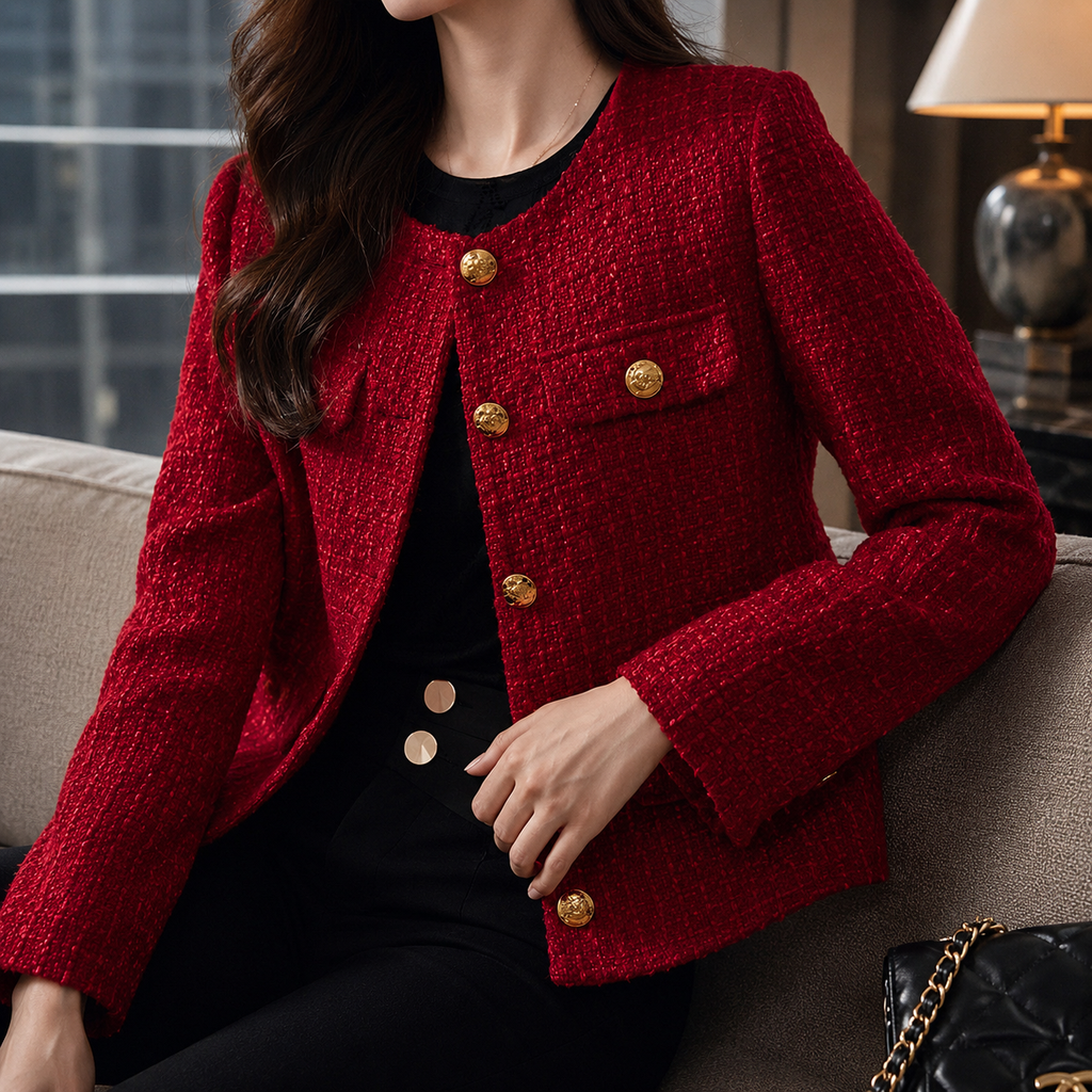 Rosalie Women's Red Tweed Jacket