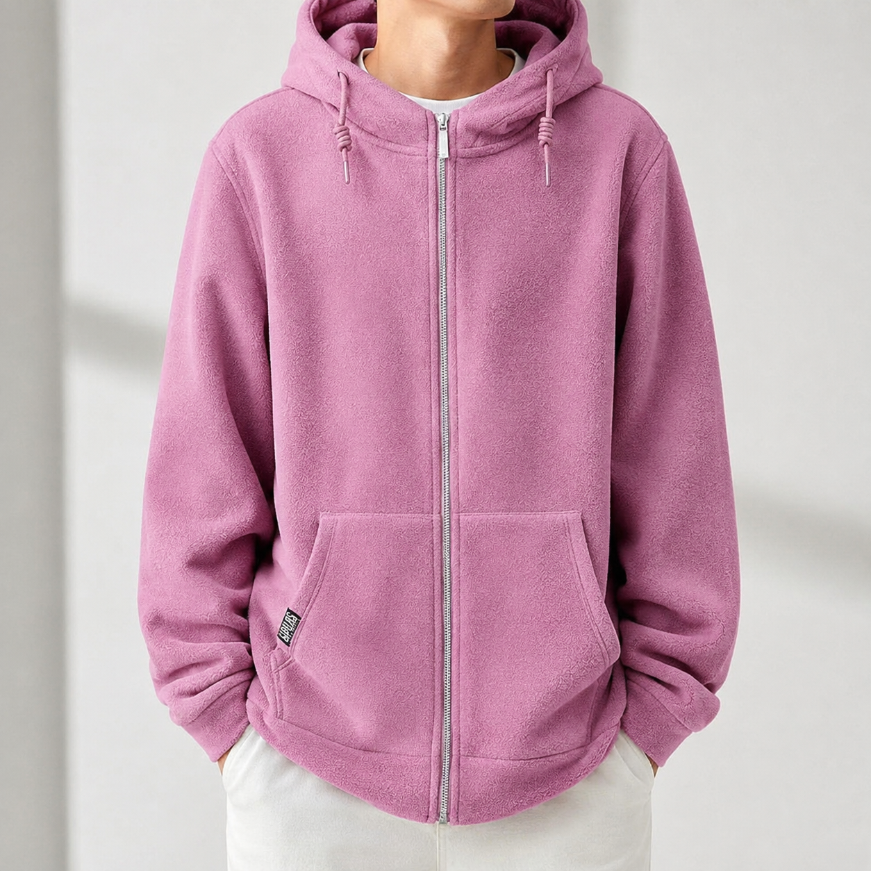 Bennett Men’s Full-Zip Hooded Fleece Jacket with Front Pockets