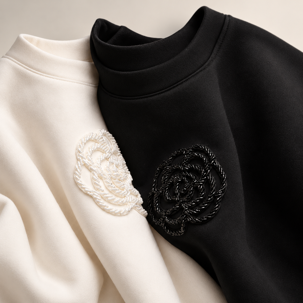Elodie Women’s Floral Appliqué Crewneck Sweatshirt