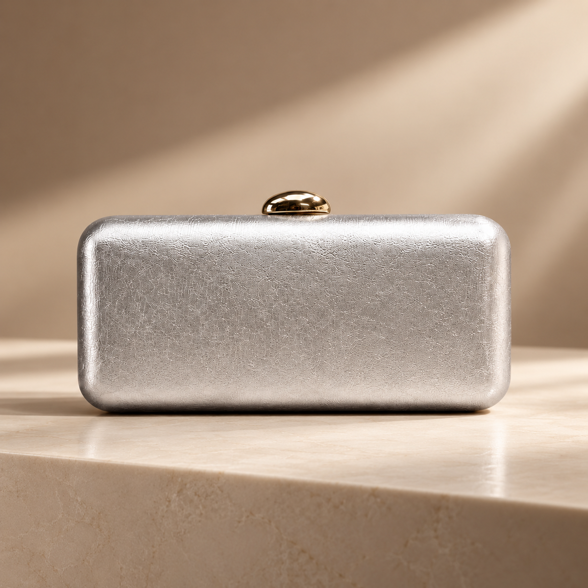 Alessia Hard Case Evening Clutch with Gold Chain Strap