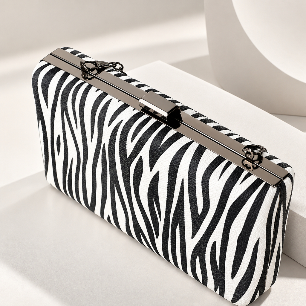 Bianca Zebra Print Clutch Bag