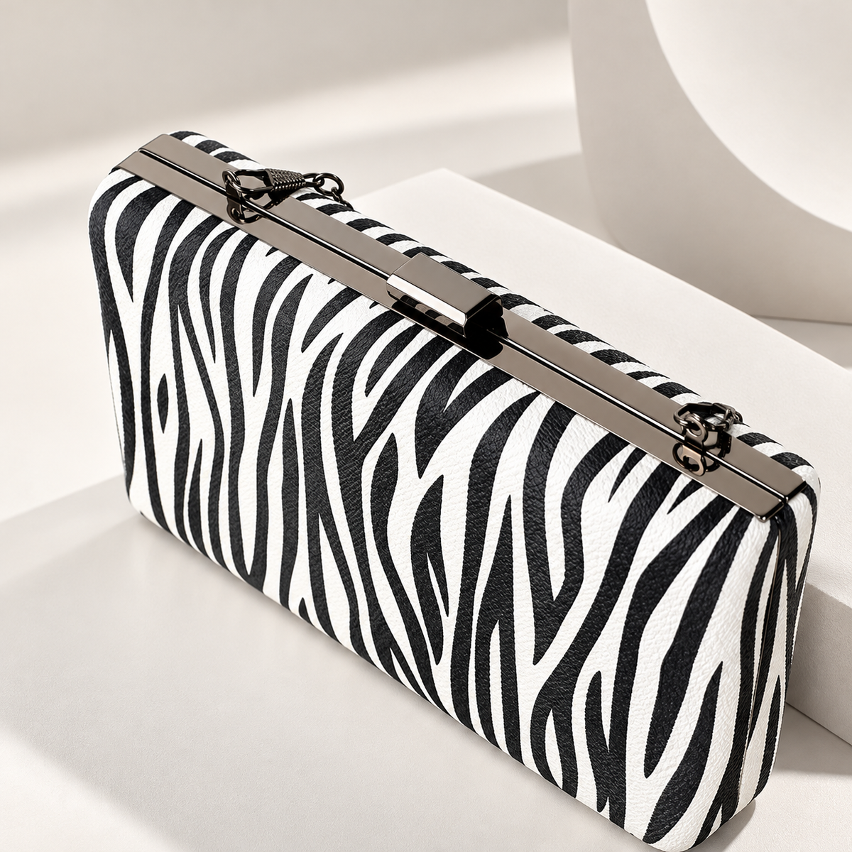 Bianca Zebra Print Clutch Bag
