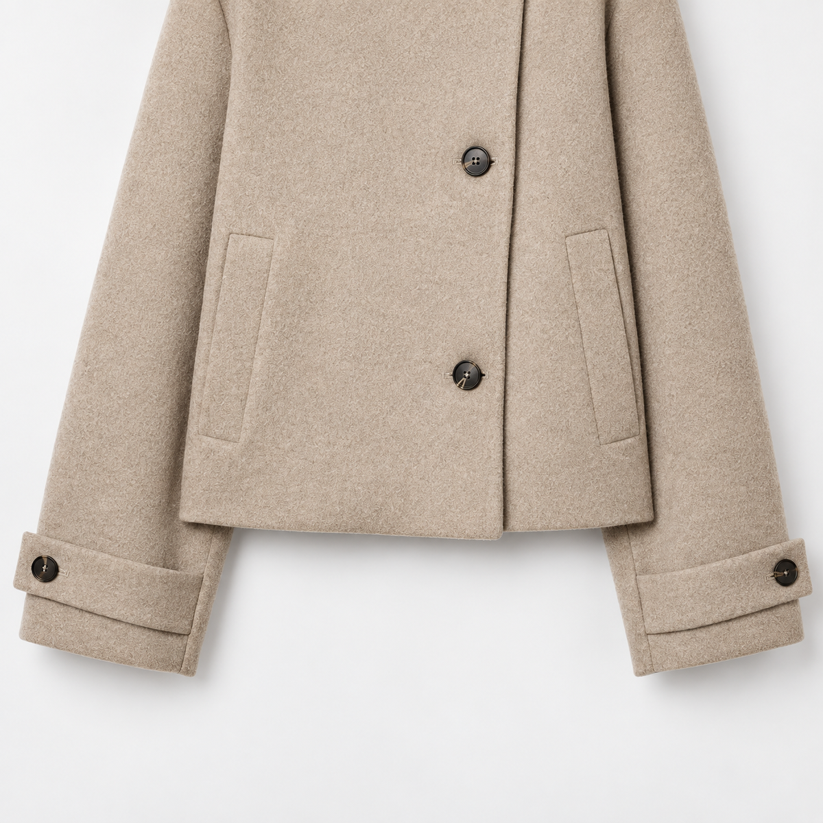 Isla Women’s Cropped Jacket with Asymmetrical Stand Collar