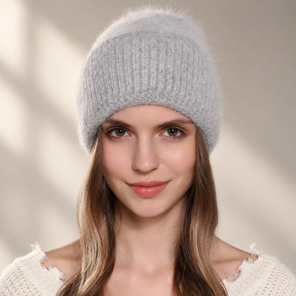 Audrey Women’s Fuzzy Knit Beanie – Soft Ribbed Winter Hat