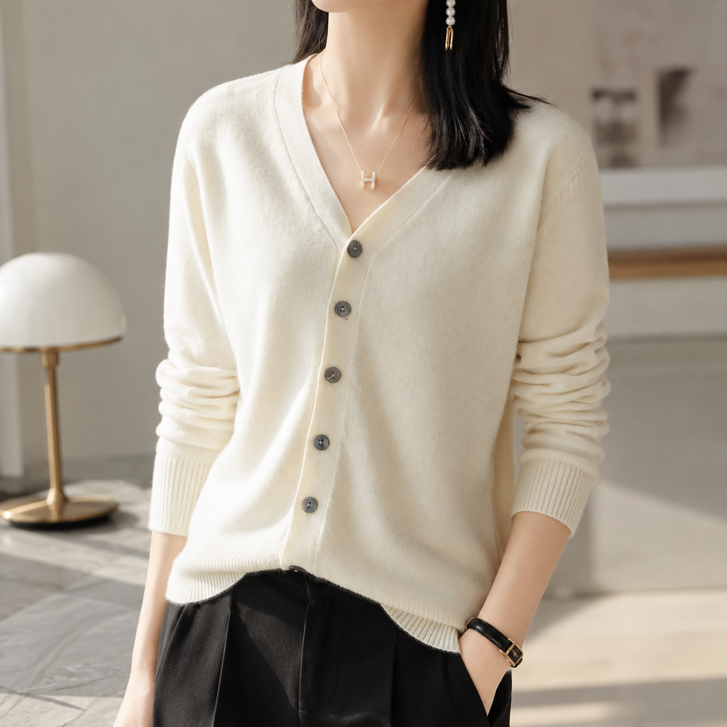 Lucia Women's V-Neck Button Cardigan