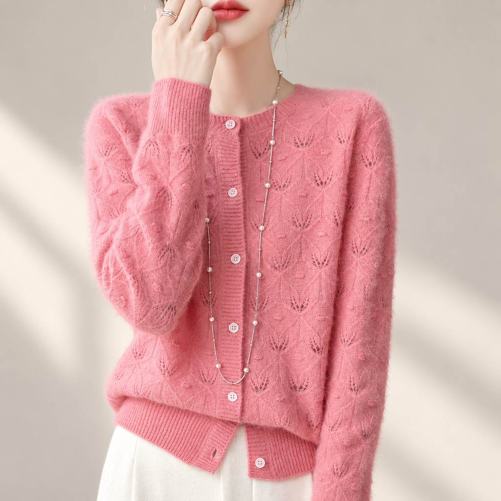 Marielle Women’s Floral Openwork Knit Cardigan