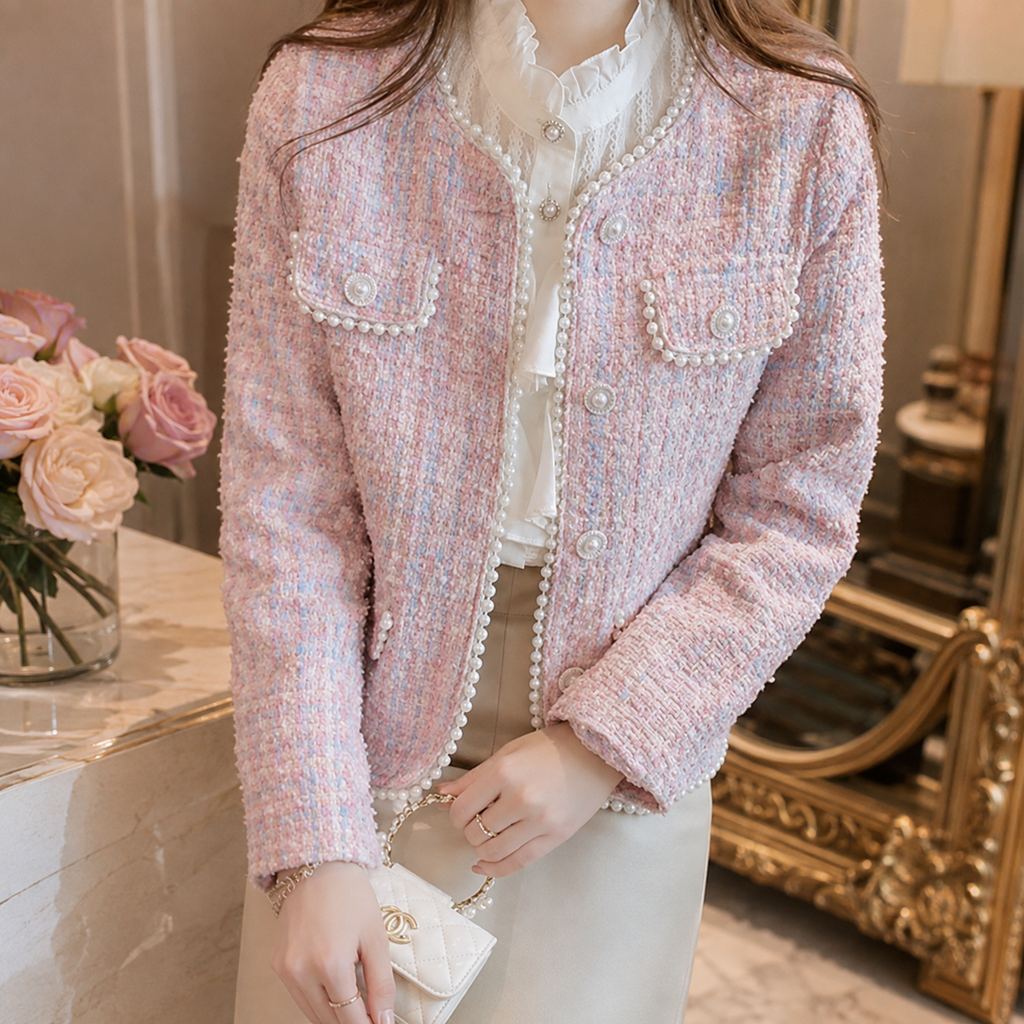 Camille Women's Pearl-Trim Tweed Jacket