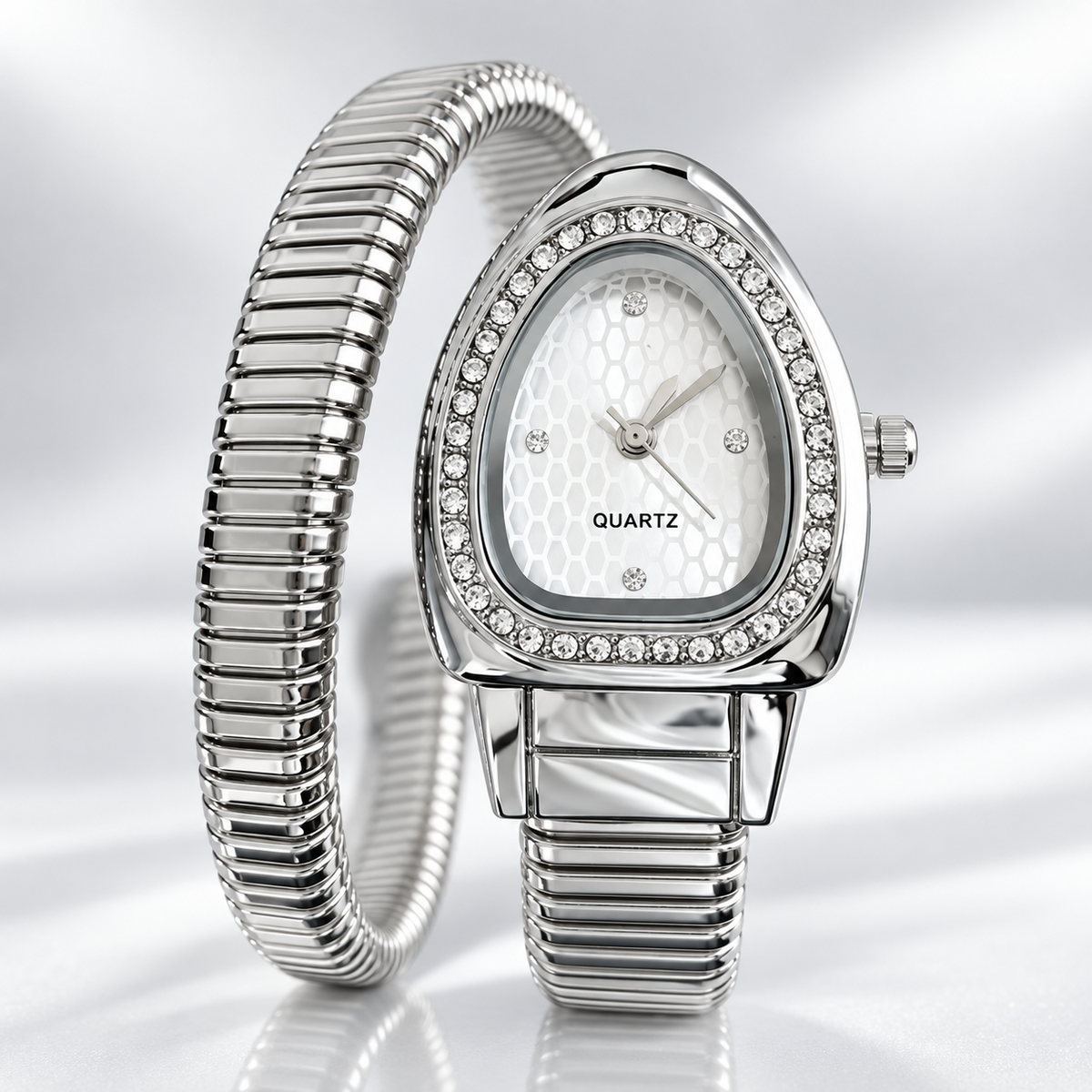 Colette Crystal Teardrop Quartz Wrap Bracelet Watch