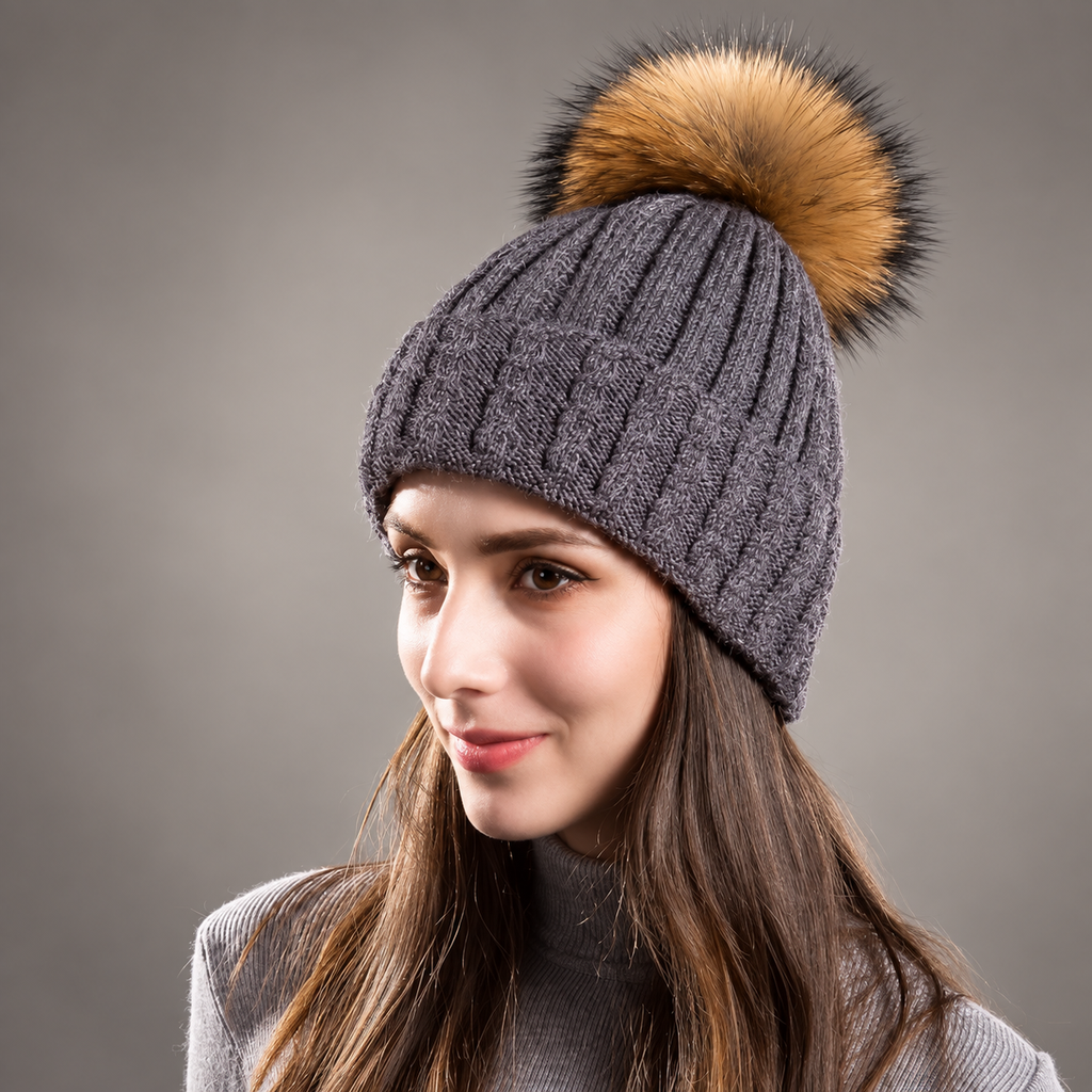 Camilla Women’s Cable Knit Pom-Pom Beanie