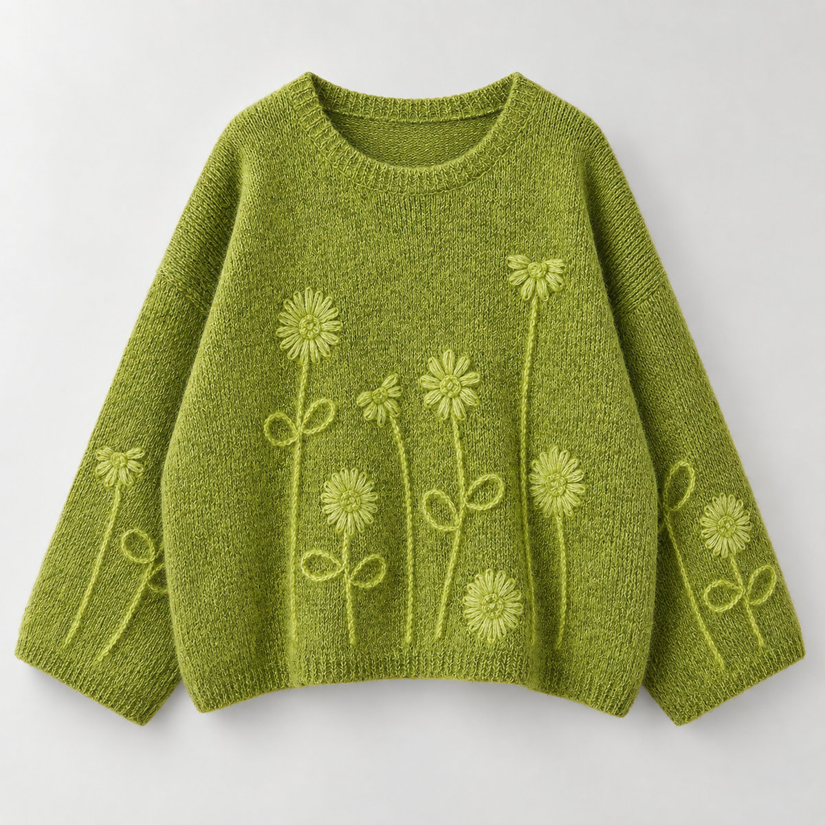Amelia Floral Embroidered Knit Sweater