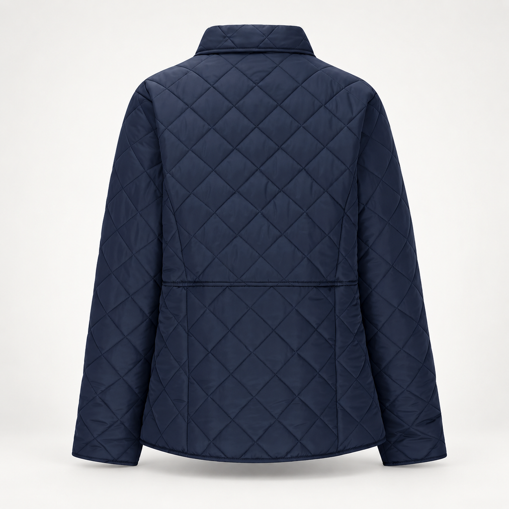 Isabelle Women’s Diamond Quilted Jacket – Snap Front Collared Lightweight Coat
