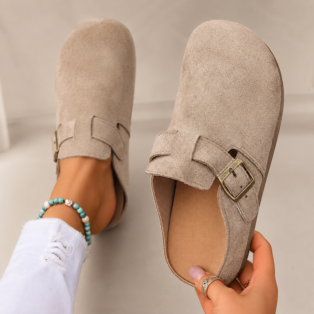 Avery Women’s Buckle Strap Slip-On Clog Mules