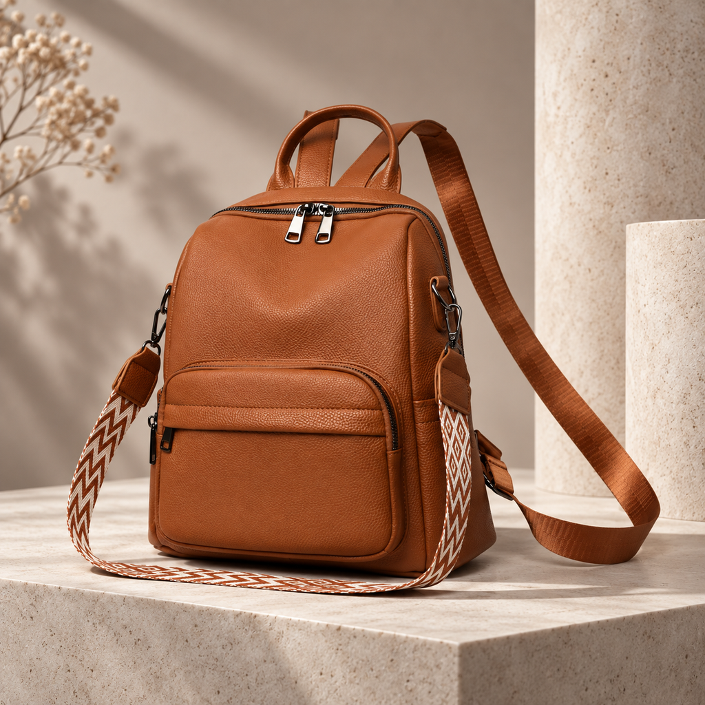 Rosalie Women’s Convertible Backpack Purse – Pebbled Crossbody Shoulder Bag