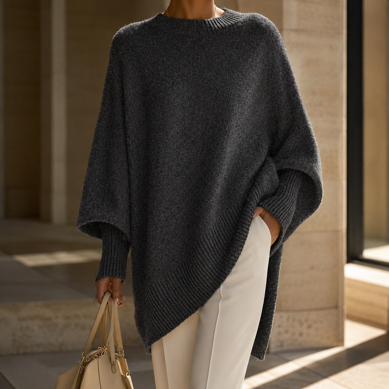 Camille Women's Oversized Knit Pullover Sweater