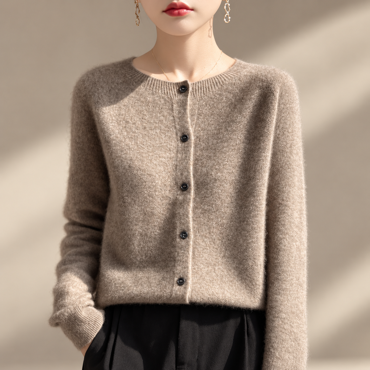 Elodie Soft Knit Button-Front Cardigan