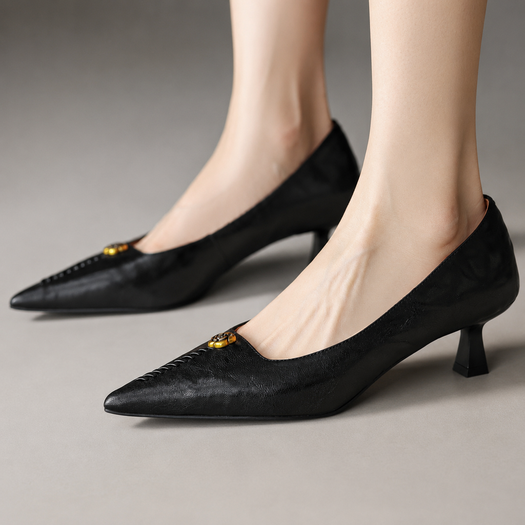 Elena Women’s Genuine Leather Pointed-Toe Pumps