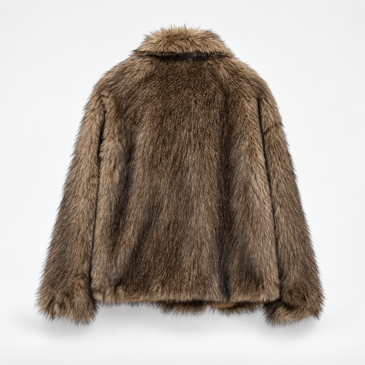 Elodie Women’s Plush Fur Cropped Jacket with Oversized Shawl Collar