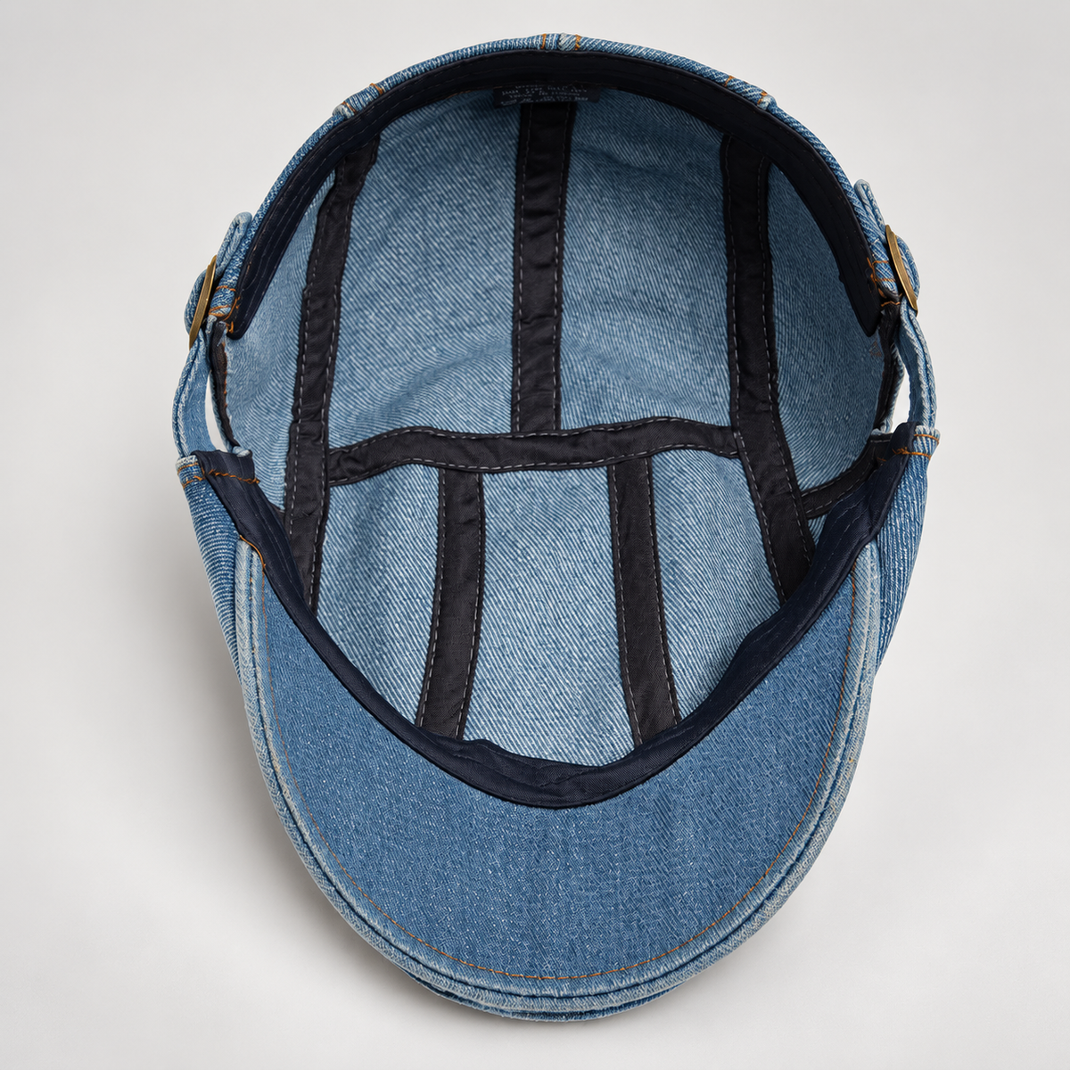 Hudson Denim Flat Cap with Adjustable Buckle