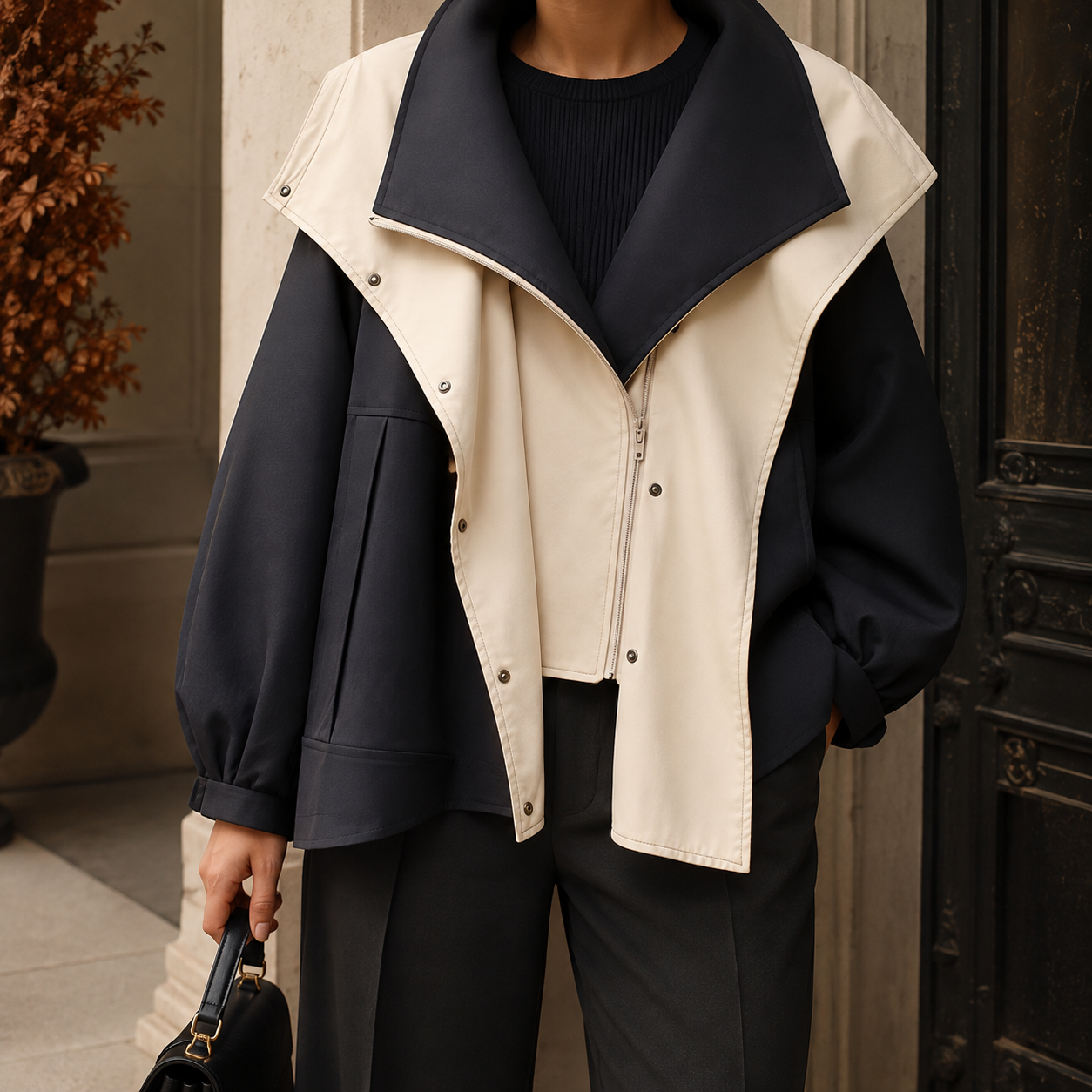 Amelia Women's Two-Tone Drape Windbreaker